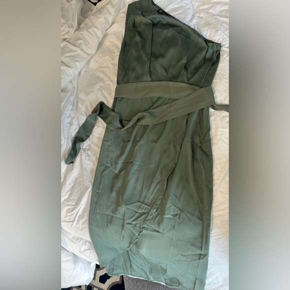 Army green midi cocktail dress - Picture 1 of 4
